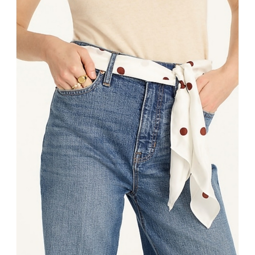 5. J.Crew Skinny silk scarf in polka dot - Picture 4 of 5